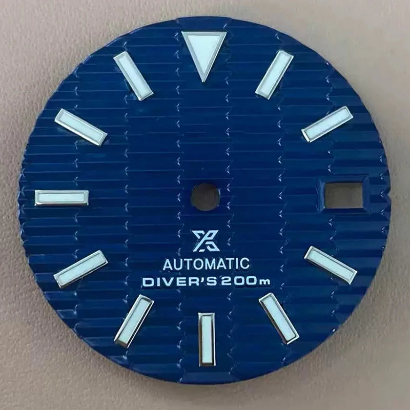 28.5mm NH35 Dial S Logo Dial 3D Ripples Watch Dial For NH35/NH36 Vertical Lines