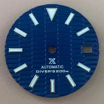 28.5mm NH35 Dial S Logo Dial 3D Ripples Watch Dial For NH35/NH36 Vertical Lines