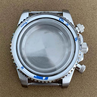 40MM VK63 Case without Bezel Steel Sapphire Glass Watch Case for VK63 Wristwatch