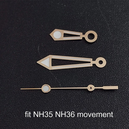 Luminous watch hands for NH35, NH36, ETA 2836, 2824 & Miyota 8205, 8215 movements