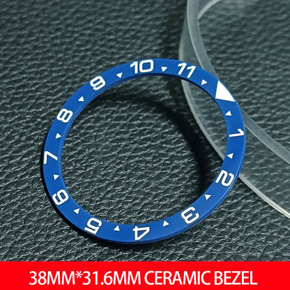 Flat Ceramic Bezel Insert 38mm*31.6mm Replacement Watch Parts accessories Luminous
