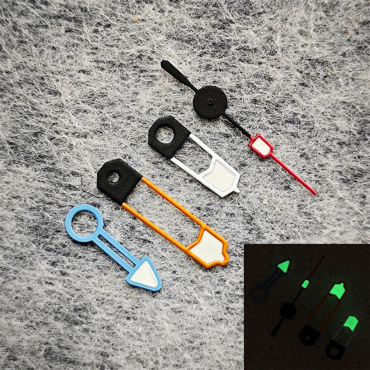 Orange White Blue Combination 4 Hands Green Luminous Watch Hands for NH34