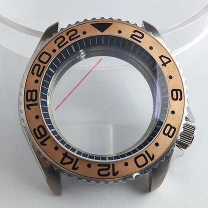 Case 41.5mm Convex Sapphire Glass Ceramic Bezel Stainless Steel Black Matte Waterproof Case Fit NH 35 NH36 Movement Case