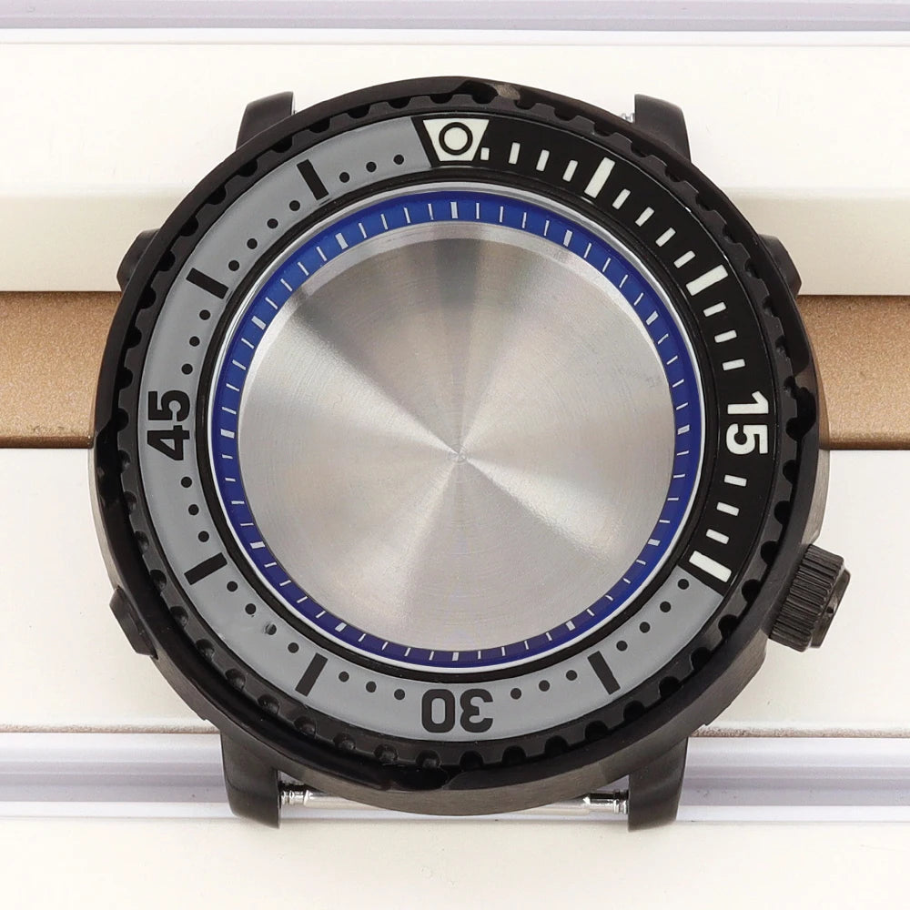 43mm Watch Case For NH34 NH35 NH36 NH38 Tuna Sapphire Crystal Luminous Bezel