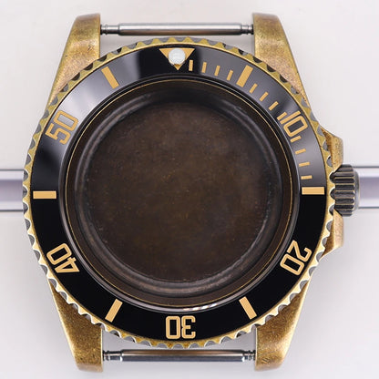 Bronze 40mm Watch Case Ceramic Bezel For SUB NH35/36/34/38/70 Sapphire Glass