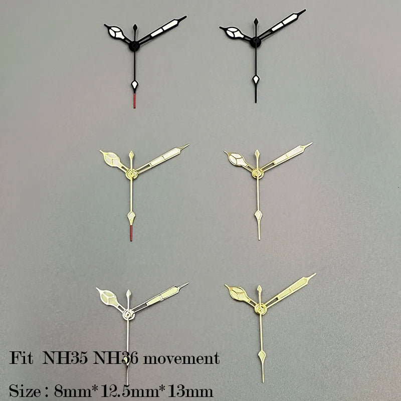 Modified Green Luminous Green Paint/White Paint Watch Hands for NH35/NH36/4R/7S