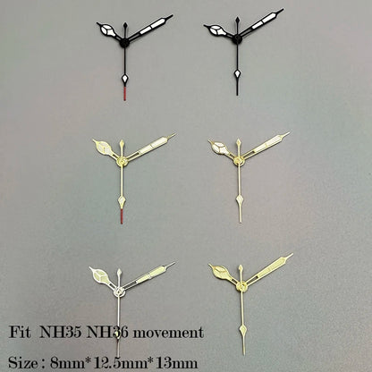 Modified Green Luminous Green Paint/White Paint Watch Hands for NH35/NH36/4R/7S