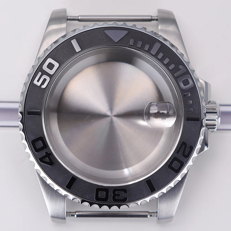40mm Watch Cases Rubber Strap Sapphire For NH34/35/36/70 4R36 Miyota8215 Eta2824