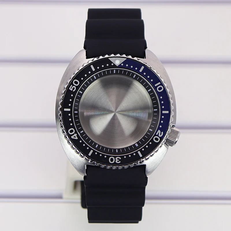 45mm Steel Watch Case Sapphire Glass For Mod skx big Abalone NH35 NH36 NH38