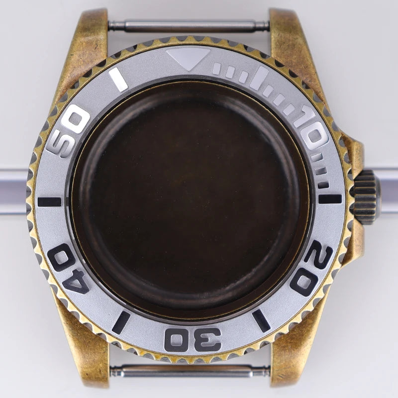 40mm Bronze SUB Watch Case Bezel For NH35/36 GMT NH34/38 4R36 Sapphire Crystal