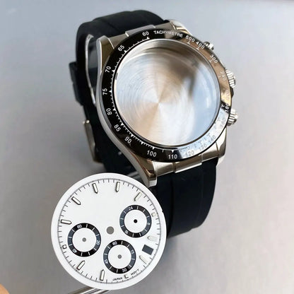 39mm Steel Case+Dial+movt+band with Sapphire Glass Set for VK63 VK64 Movement
