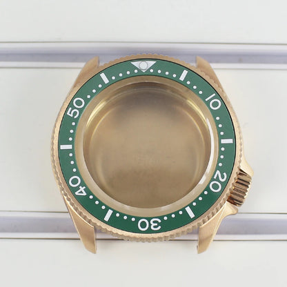 Rose Gold 38mm Watch Case Sapphire Glass Ceramic Bezel For NH35 NH36 4R36 NH35