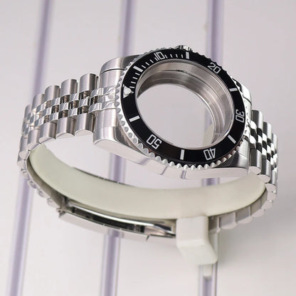 40mm Watch Case Steel For Nh36 Nh35 4R36 Eta2824 Miyota 8215 Ceramic Bezel