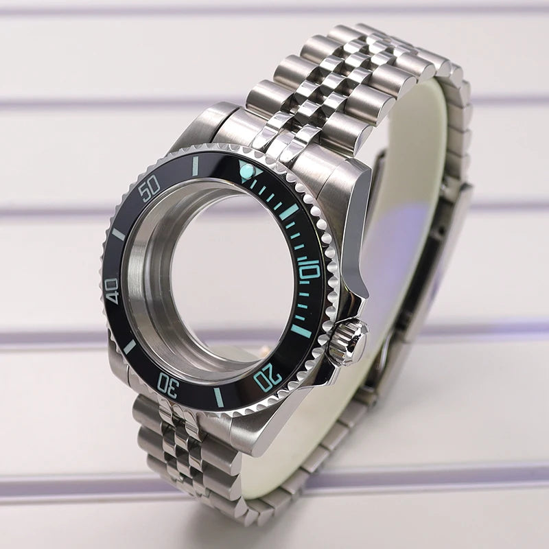 40mm Watch Case For Nh35 Nh36 Nh38 4R36 Miyota8215 Eta2824 C3 Luminous Bezel Sub