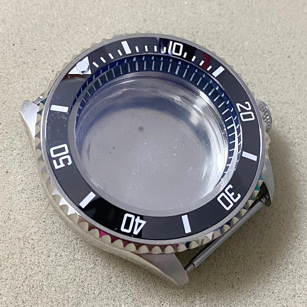 41.5MM Watch Case with Black Chapter Ring+Bezel SKX007 Set for NH35/NH36/4R
