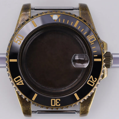 Bronze 40mm Watch Case Ceramic Bezel For SUB NH35/36/34/38/70 Sapphire Glass