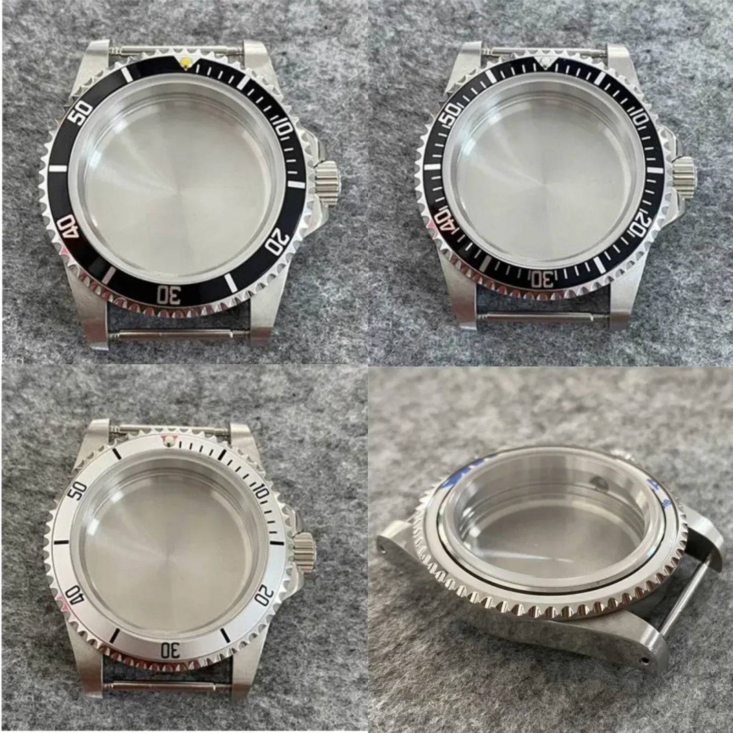 39.5mm Retro Flat Mirror Sapphire Glass Case Stainless Steel Case for NH35 NH36