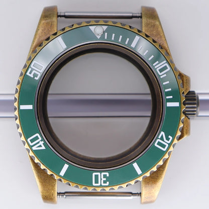 40mm Bronze SUB Watch Case Bezel For NH35/36 GMT NH34/38 4R36 Sapphire Crystal