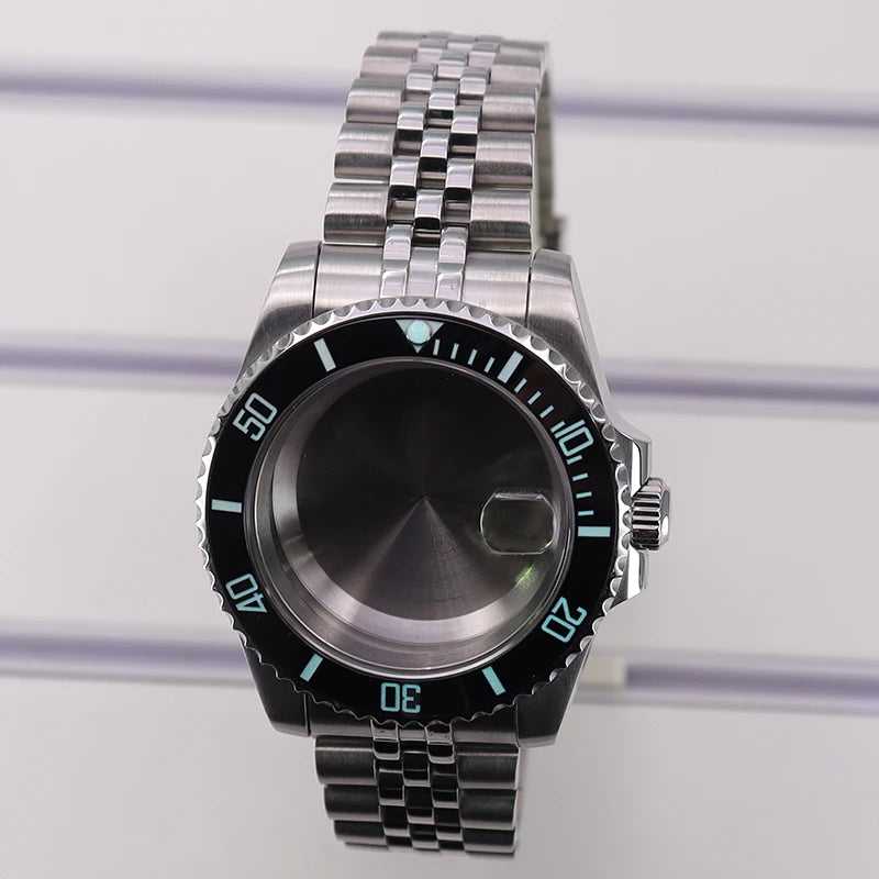 40mm Watch Case Sapphire Glass For Nh35/36/34 Eta2824 8215 C3 Bezel Submariner