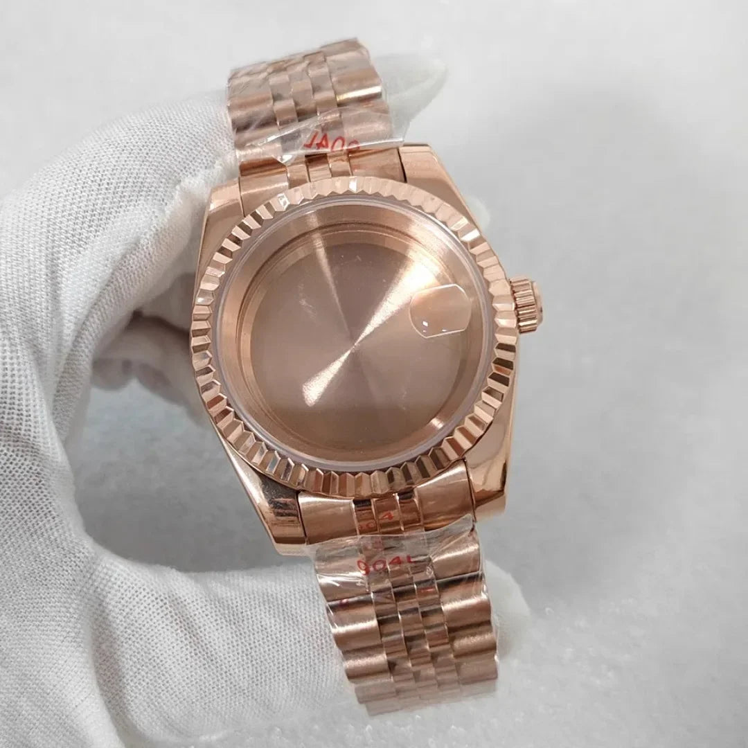 36/39mm Watch Case Transparent Back Cover with Date Window for NH35 NH36