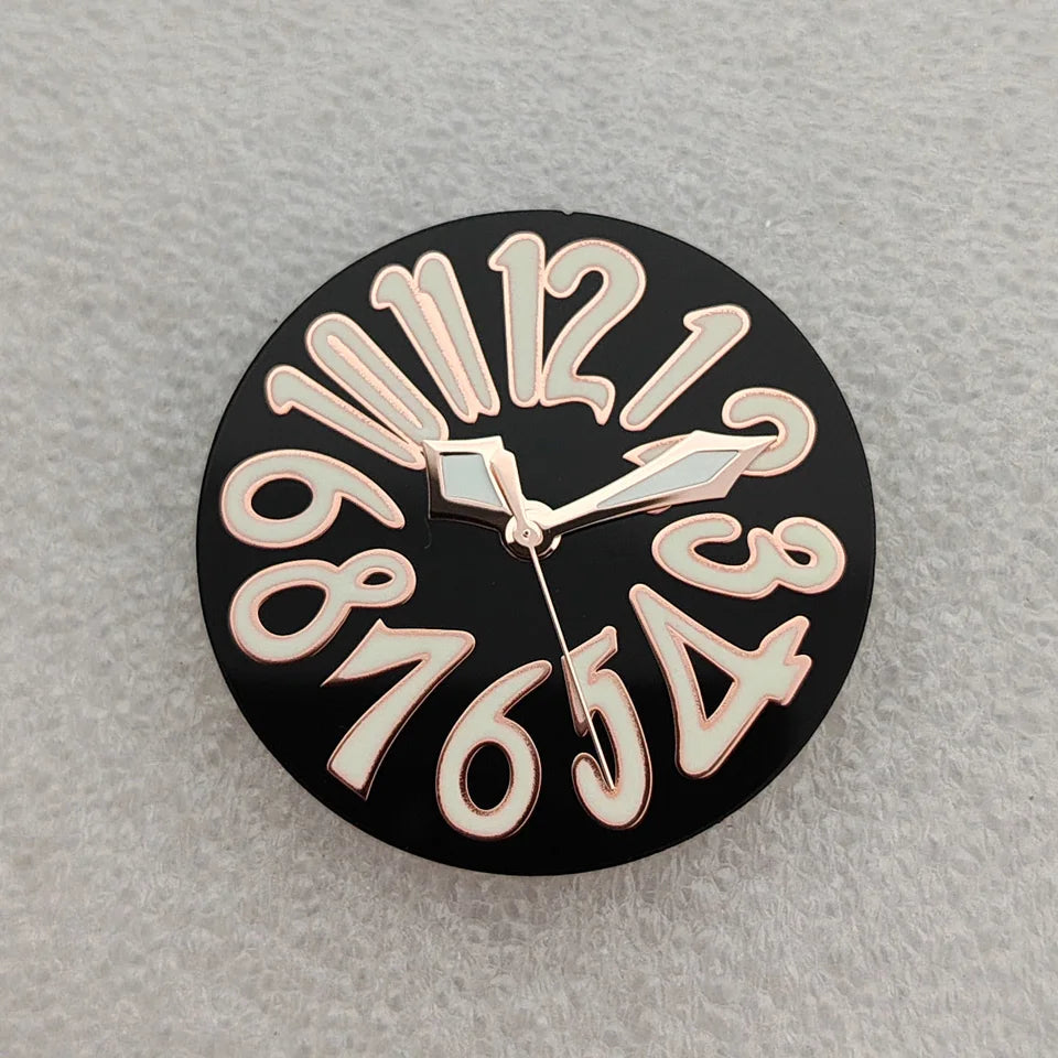 33.2mm Enamel Literal Dial 40mm Steel Watch Case and Strap Set for NH35 / NH36
