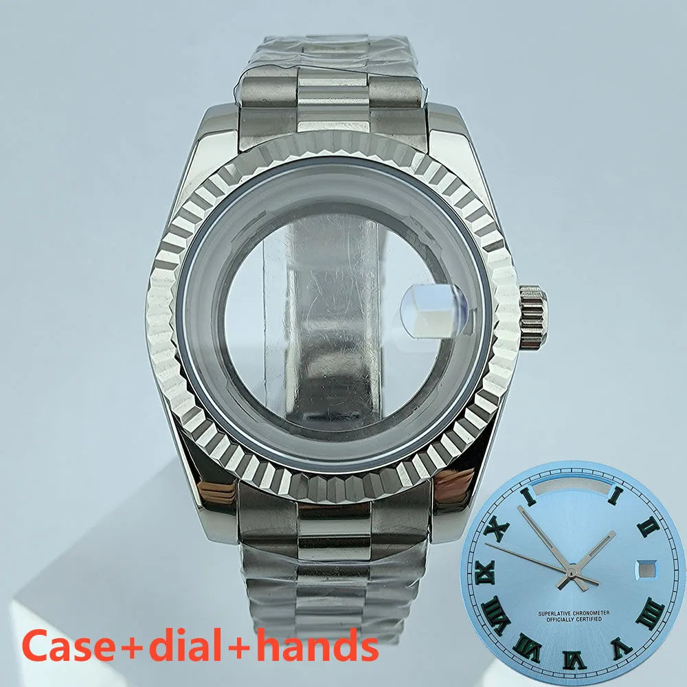 39mm Stainless Steel Watch Case Sapphire Glass suitable for Miyota 8285 Movement