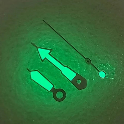 Modified Green Luminous White Border Watch Hands for NH35/NH36/4R/7S Movement