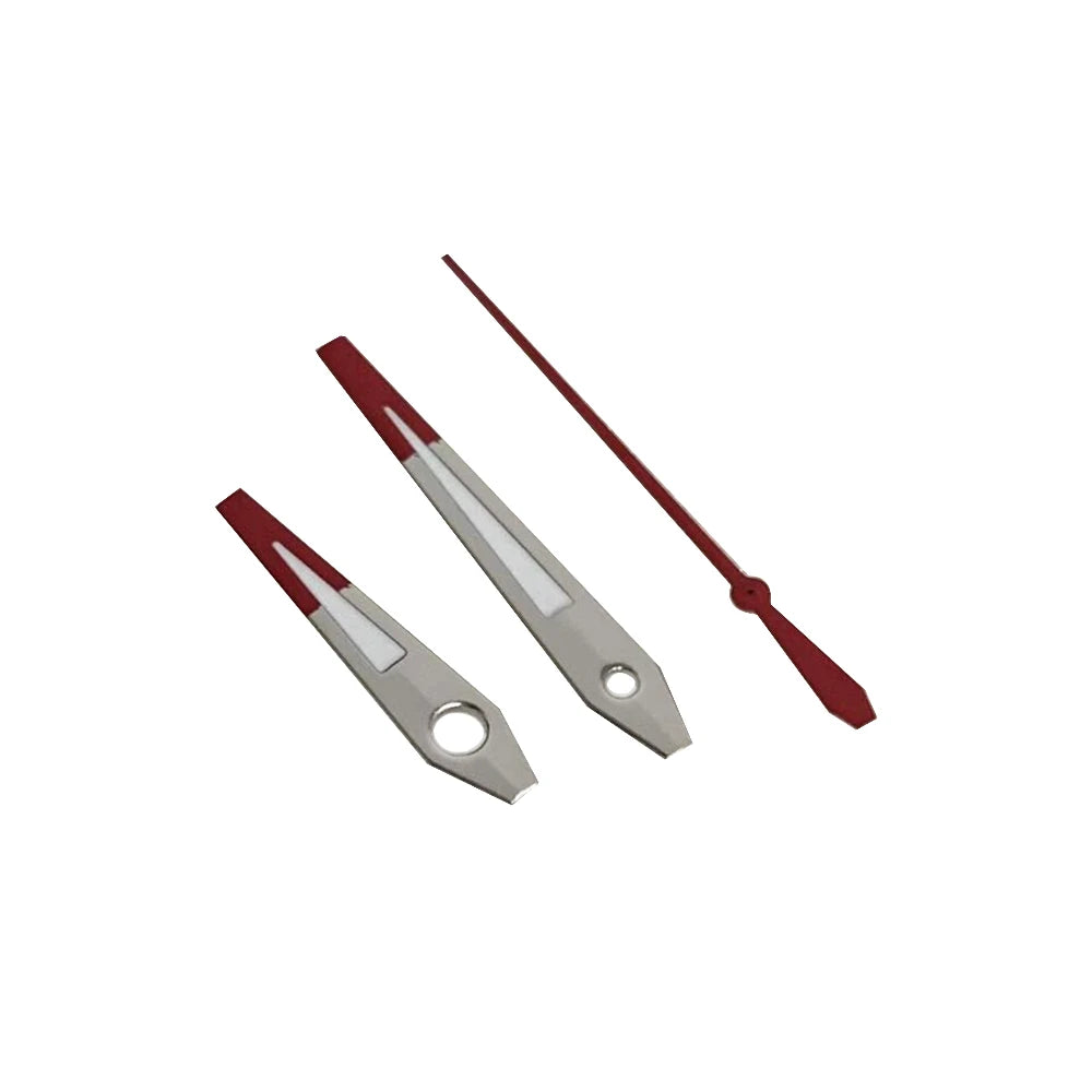 Silver Red Watch Hands for NH35 NH36 4R 7S Movement Green Luminous 3Pins Needles
