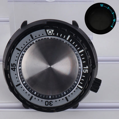 47mm Watch Case C3 Luminous Bezel For NH35 NH36 NH38 4R36 Modified Tuna Can