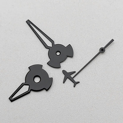Black Airplane Shape Second Hand Green Luminous Watch Hands for NH35/NH36