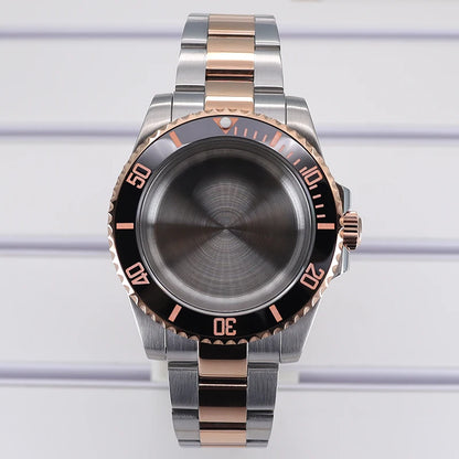 40mm Steel Watch Case Sapphire Glass For NH34/35/36/38 NH70 Miyota 8215 Eta 2824