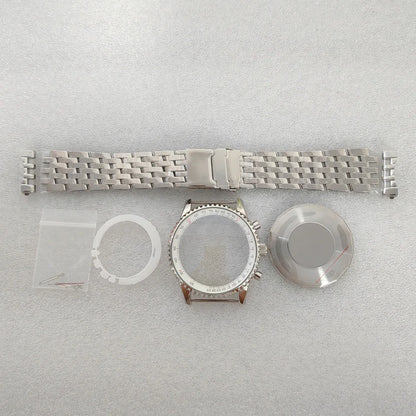 46.5mm Large Steel Watch Case Strap Set with Mineral Glass and Hands for VK63