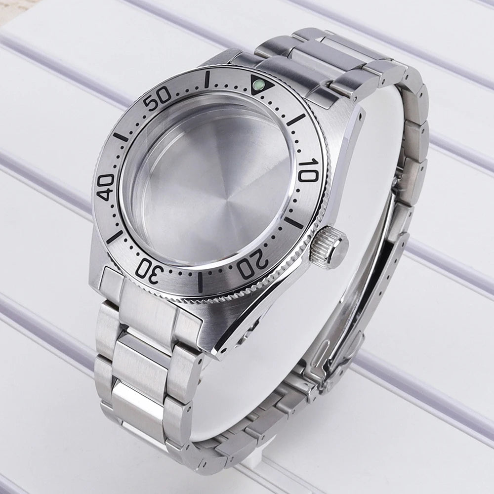40mm Steel Watch Case Sapphire For NH35 NH36 NH34 4R36 Mod SPB143J1/SPB253J1