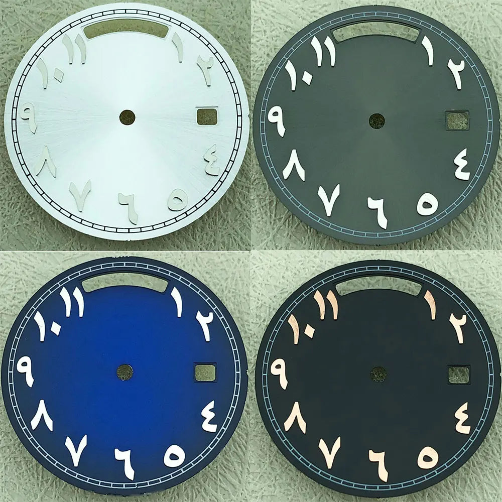 Modified 31mm Arabic Dual Calendar Watch Dial Suitable For 8285 Movement