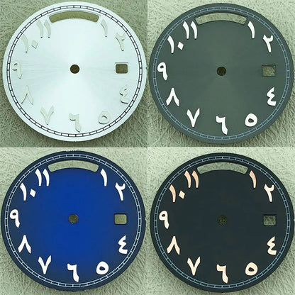 Modified 31mm Arabic Dual Calendar Watch Dial Suitable For 8285 Movement
