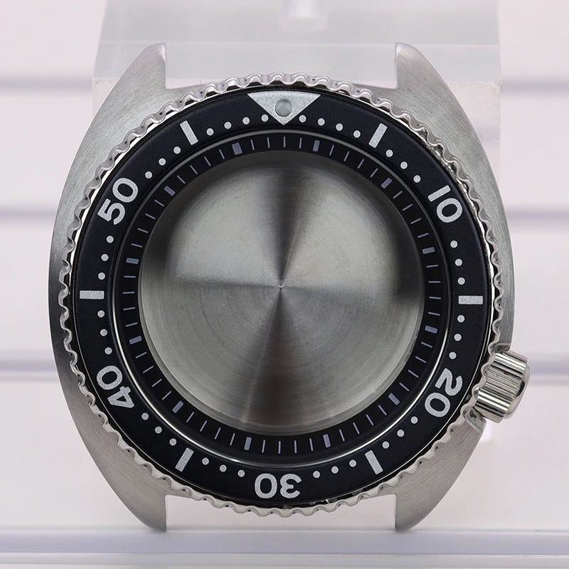 45mm Steel Watch Case Sapphire Glass For Mod skx big Abalone NH35 NH36 NH38