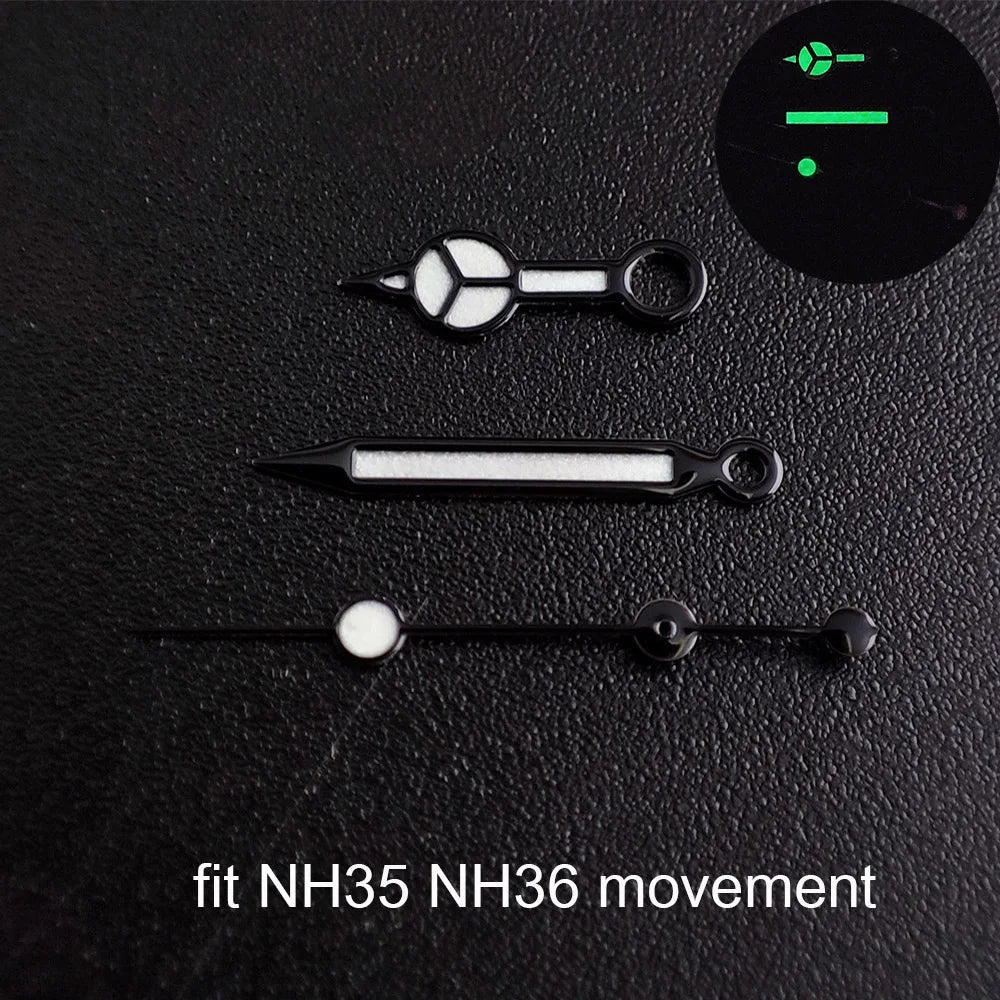 Watch hands green luminous hands fit NH 35 NH36 ETA 2836 2824 Miyota 8205 8215 movement
