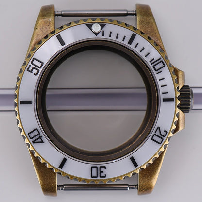 Bronze 40mm Watch Case Ceramic Bezel For SUB NH35/36/34/38/70 Sapphire Glass