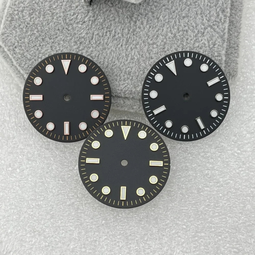 28.5mm Blue Luminous Watch Dial SUB Surface No Calendar Window for NH35/NH36