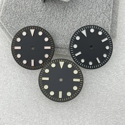 28.5mm Blue Luminous Watch Dial SUB Surface No Calendar Window for NH35/NH36