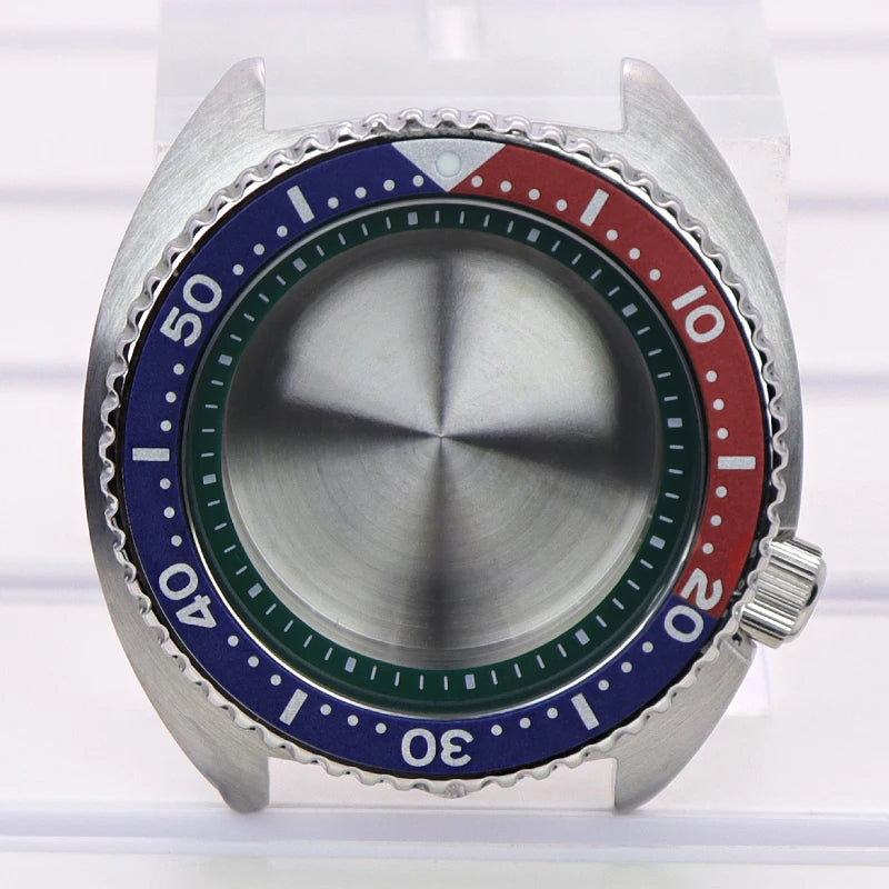 45mm Steel Watch Case Sapphire Glass For Mod skx big Abalone NH35 NH36 NH38