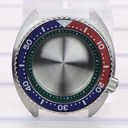 45mm Steel Watch Case Sapphire Glass For Mod skx big Abalone NH35 NH36 NH38