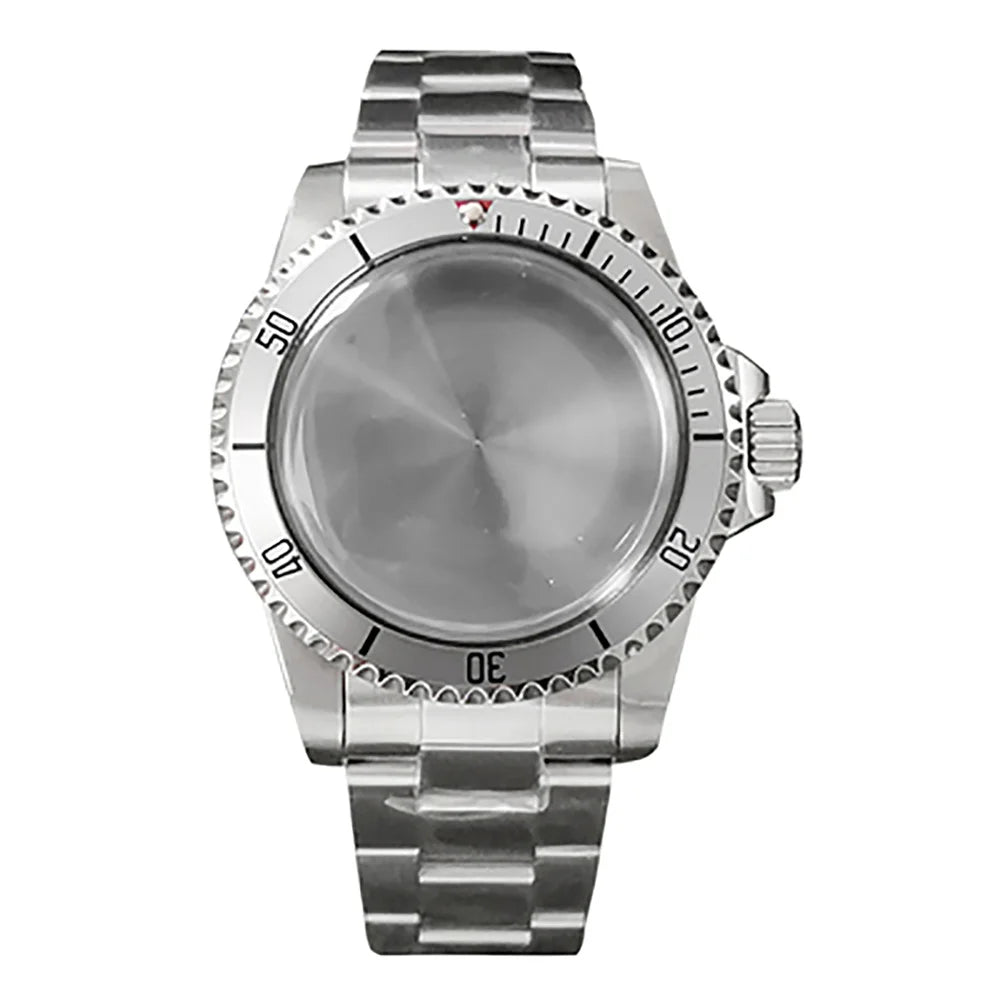 39.5MM Watch Case + Strap for NH35/NH36 Stainless Steel Vintage Cases Watchband