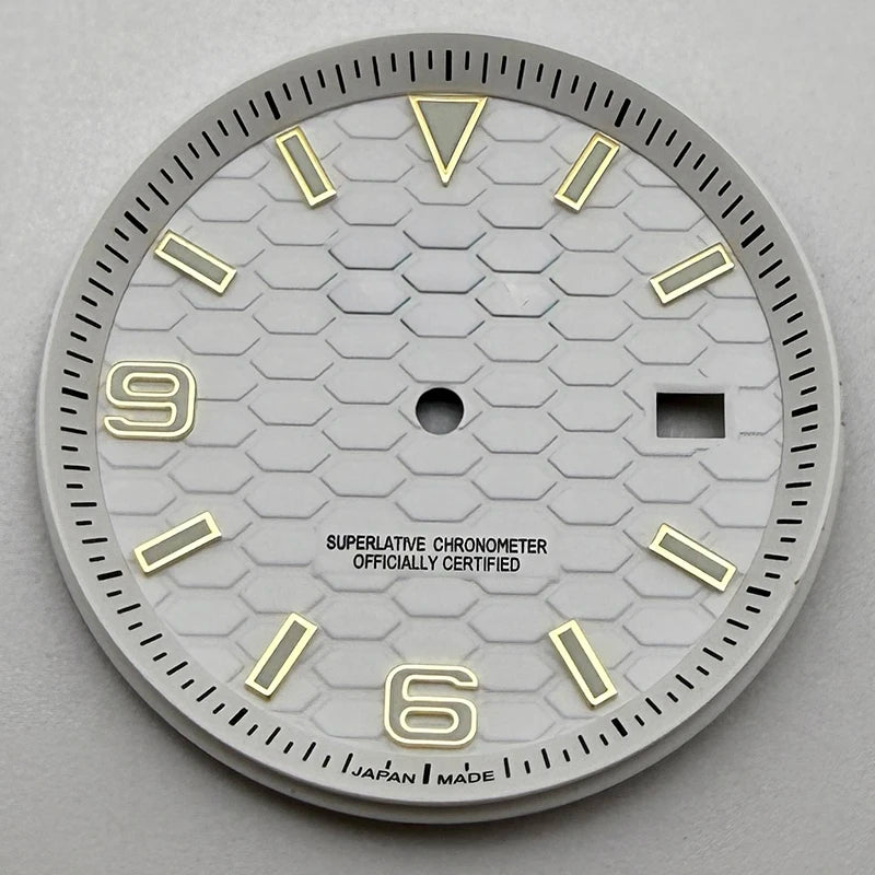39.5mm Land-Dwellwe GOLD Case+Strap Sapphire Glass Luminou 33.8mm Dial Fit NH35