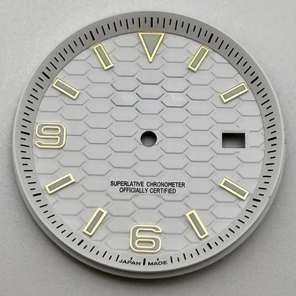 39.5mm Land-Dwellwe GOLD Case+Strap Sapphire Glass Luminou 33.8mm Dial Fit NH35