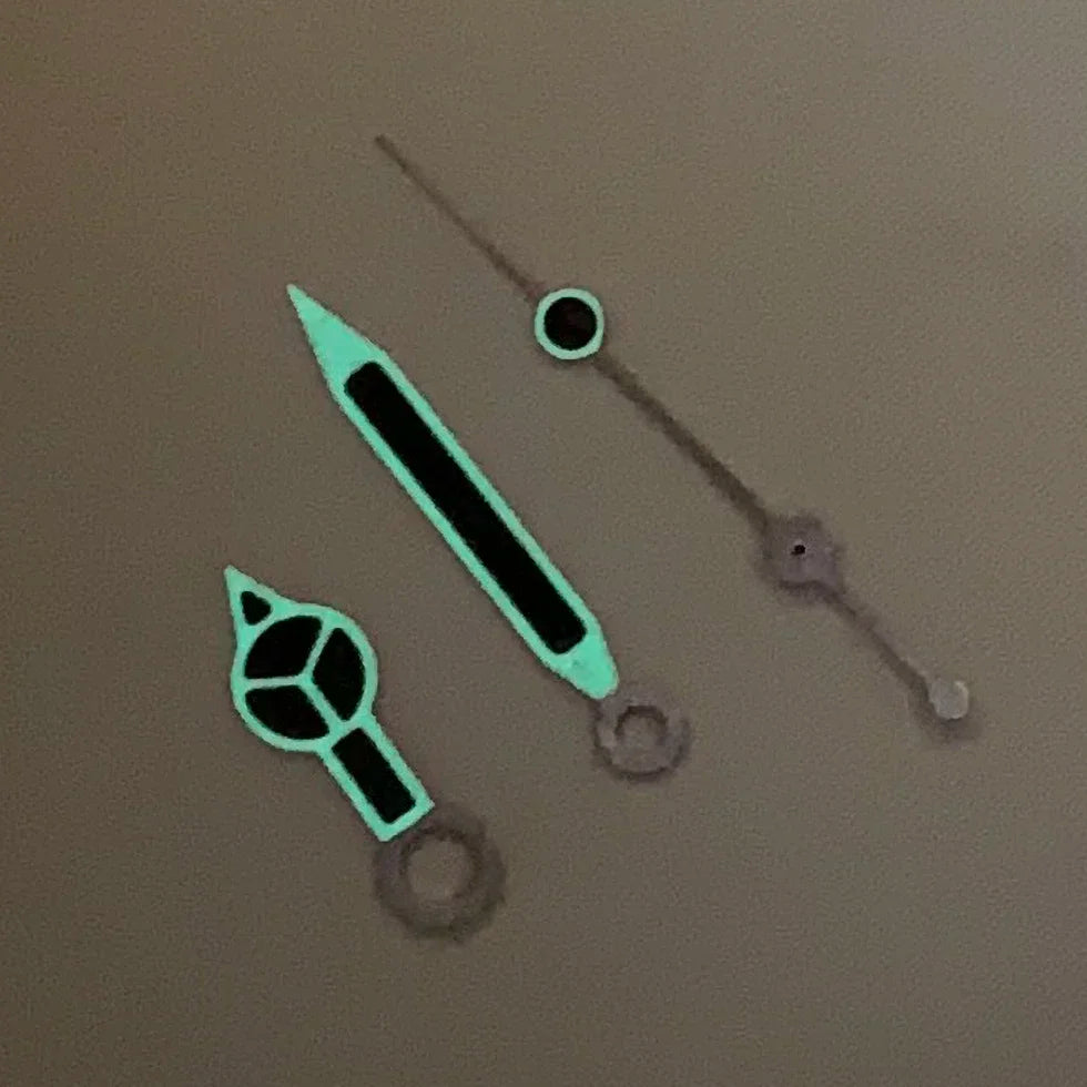 Green Luminous White Edge Black Needle Watch Hands for NH35 NH36 Movement