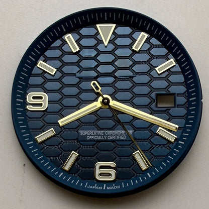 39.5mm Land-Dwellwe GOLD Case+Strap Sapphire Glass Luminou 33.8mm Dial Fit NH35