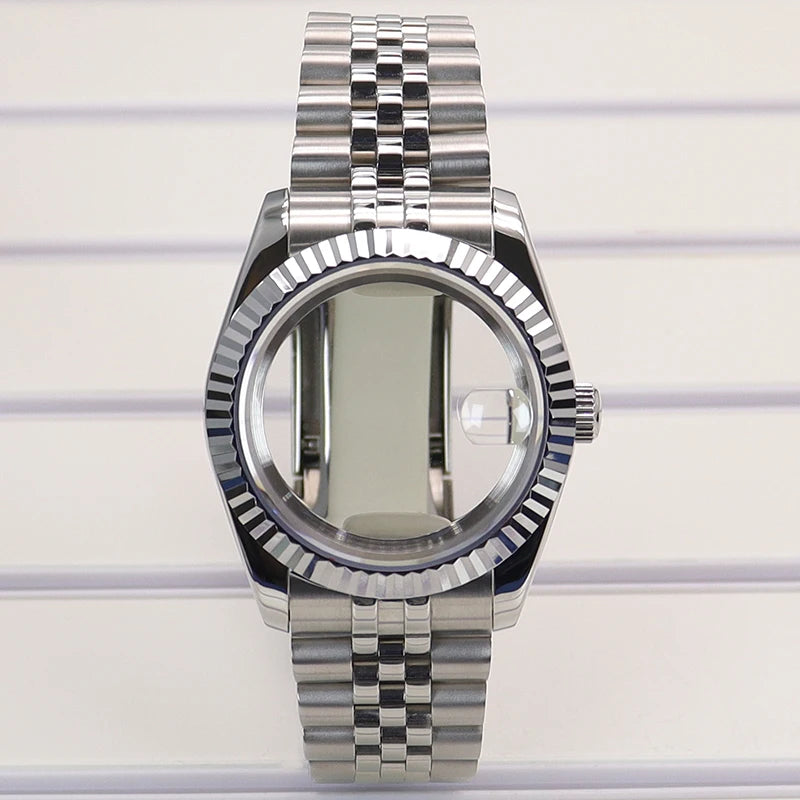 36mm/39mm Fluted Watch Case Sapphire Glass For NH35 NH36 NH38 Miyota 8215 8205