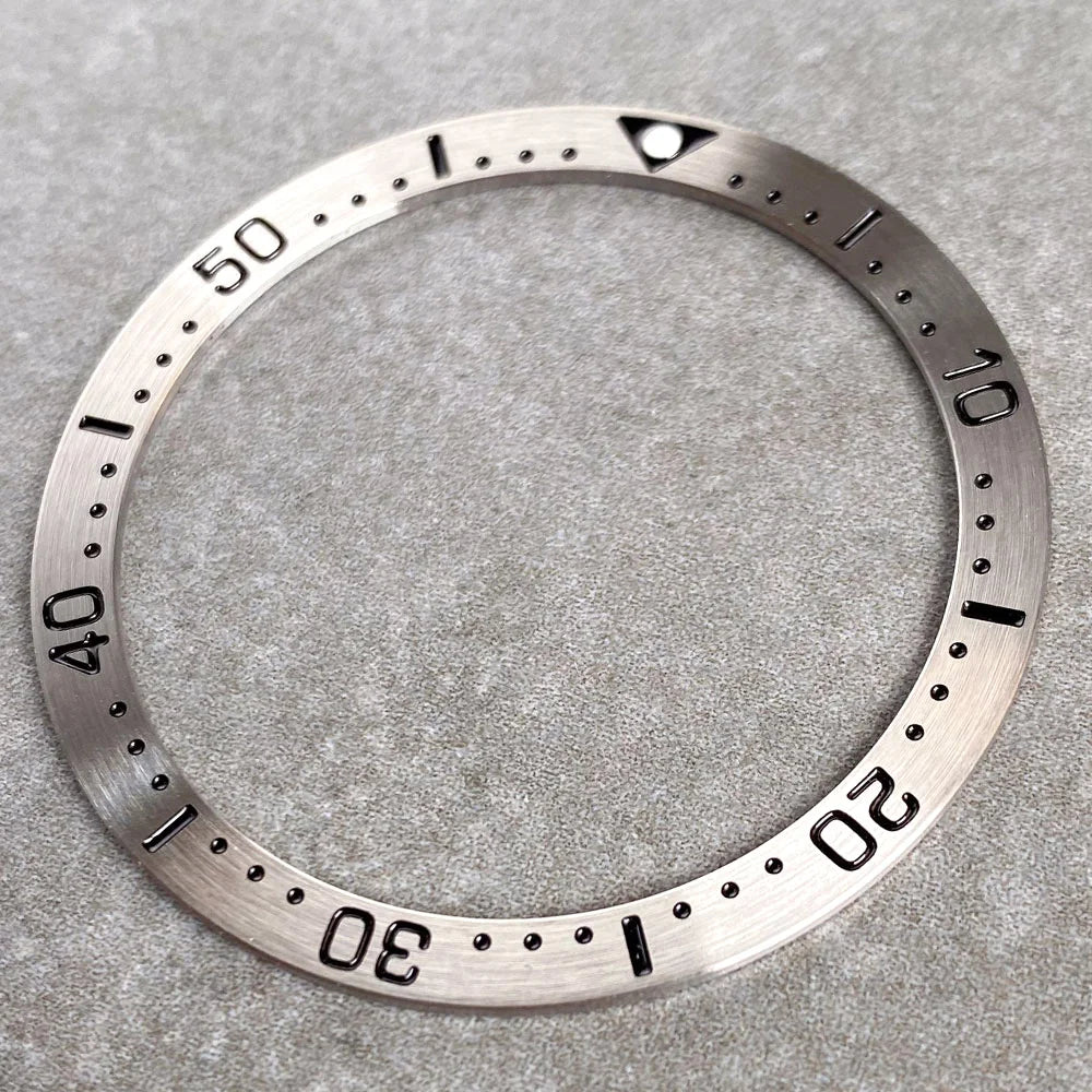 Flat 38mm*31.5mm Silver Steel Bezel Ring insert for SKX007 3.8 Diver Mechanical Watch Replacement Watch Parts
