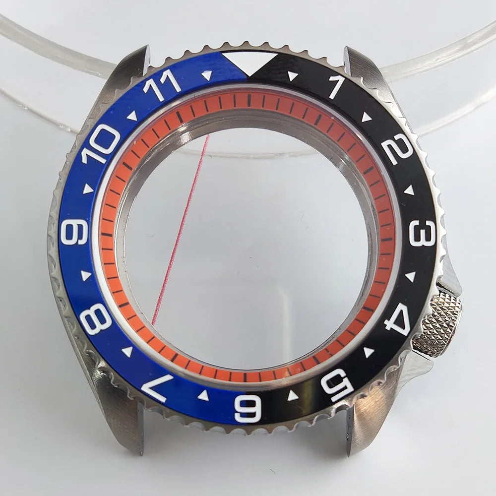 Plane Sapphire Glass Ceramic Bezel Stainless Steel Watch Case Fit NH 35 NH36 Movement High End Waterproof Watch Case
